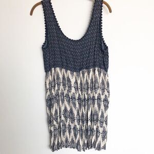 Soprano boho tank tunic dress Navy Sz Med